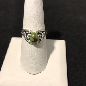 Ring - green and copper turquoise